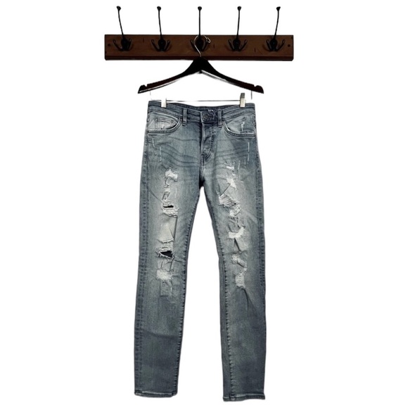 &Denim by H&M Destroyed Skinny Jean. Light Blue. Size 30 - Picture 1 of 9